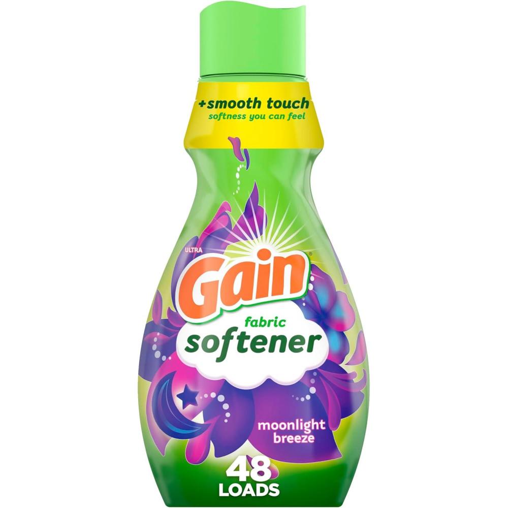 imageGain Moonlight Breeze Fabric Softener 140 FL OZ 190 Load Smooth Touch Laundry Conditioner LiquidMoonlight Breeze