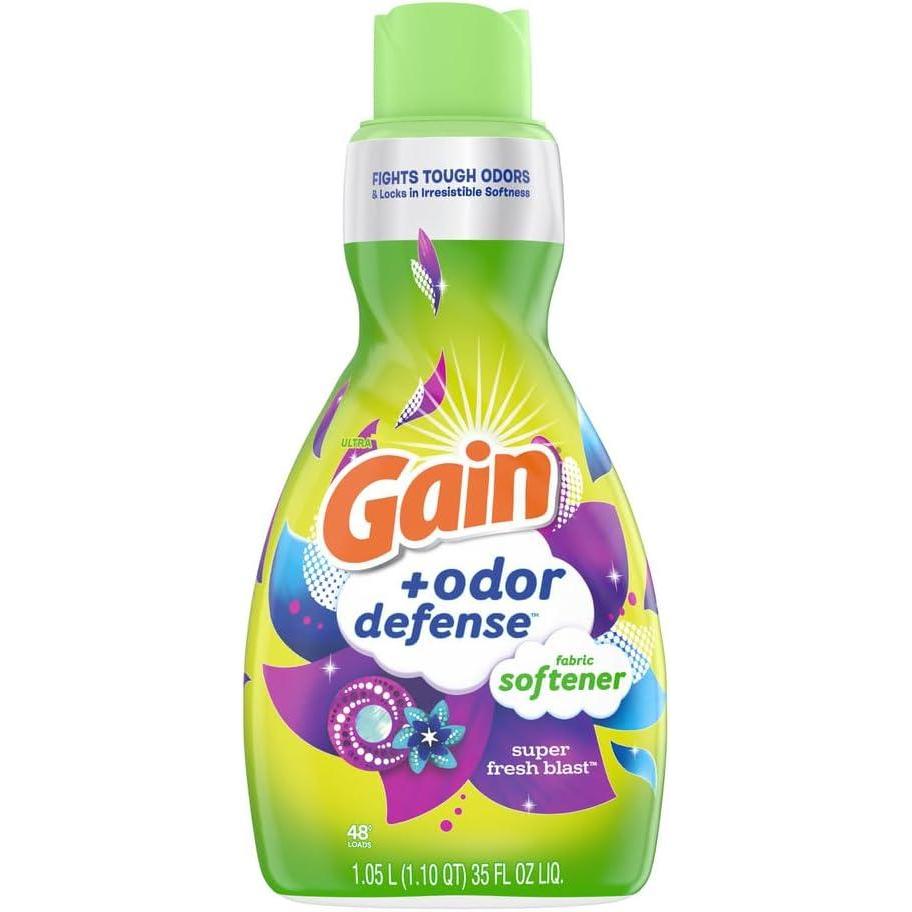 imageGain Super Fresh Blast Liquid Odor Defense Fabric Softener 140 FL OZ 190 Load Softening Laundry Conditioner for 2 in 1 Freshness plus Odor ProtectionSUPER FRESH BLAST
