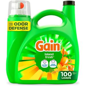 Gain Liquid Laundry Detergent, Now with Odor Defense, Island Fresh Scent, 132 fl oz, 100 Loads (Packaging May Vary)