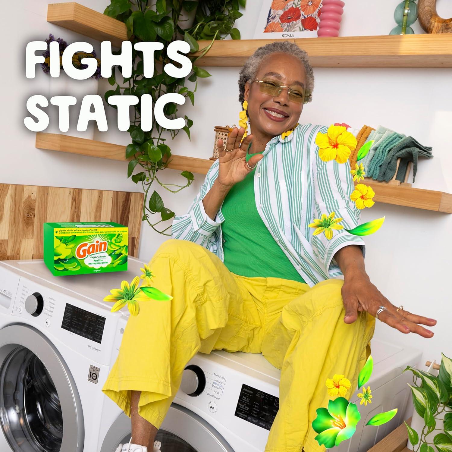 imageGain Laundry Bundle Gain Flings Laundry Detergent Pacs 2x35ct Dryer Sheets 2x34ct Fireworks Laundry Scent Booster Beads 148oz70 Count Pack of 2