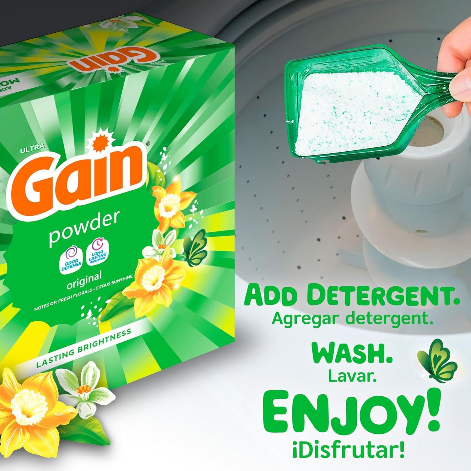 imageGain Powder Laundry Detergent Original Scent 133 Loads 123 OZOriginal Scent