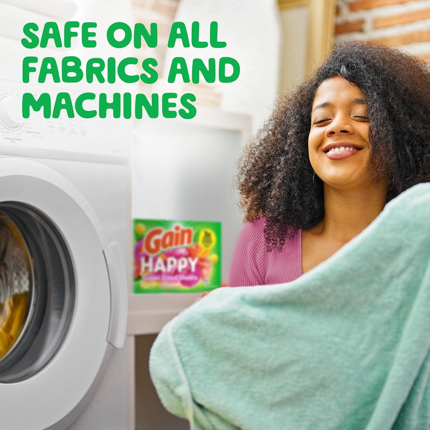 imageGain Super Sized Dryer Sheets Laundry Fabric Softener Happy 130 Count