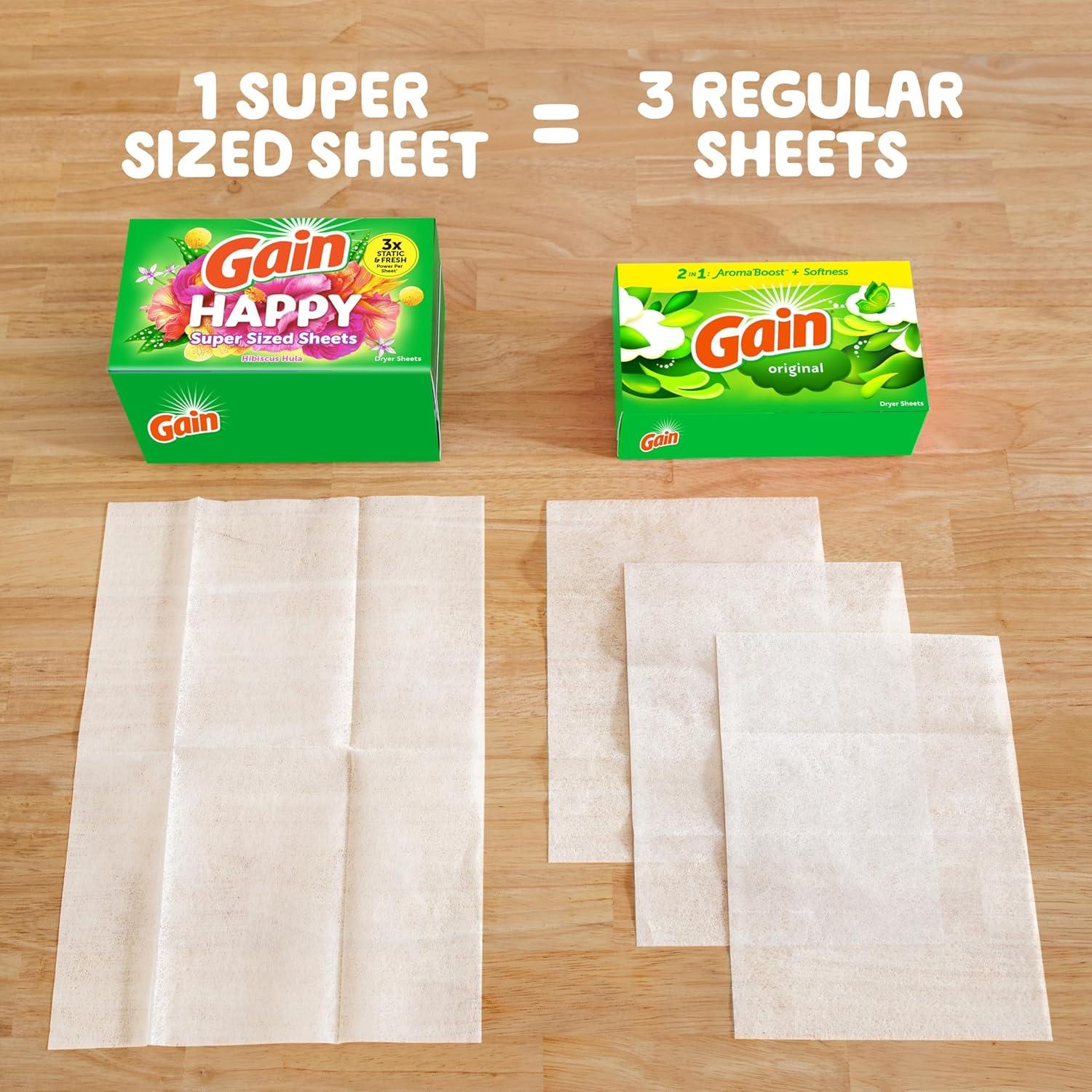 imageGain Super Sized Dryer Sheets Laundry Fabric Softener Happy 130 Count
