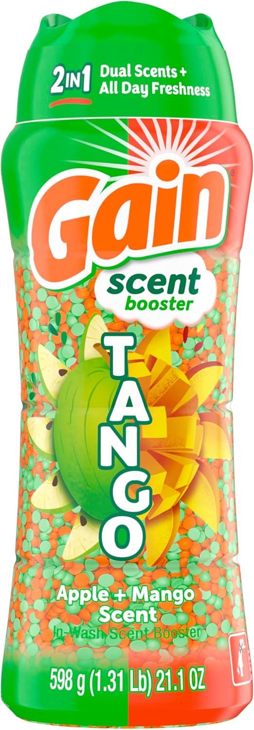 imageGain Tango 2in1 Laundry Scent Booster Beads Apple and Mango Scent 211 OZ Laundry Beads with Dual Scents Plus All Day FreshnessApple Mango Tango