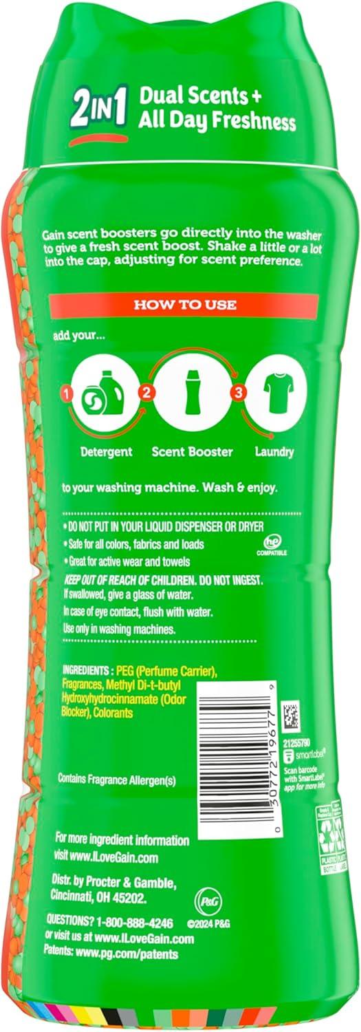 imageGain Tango 2in1 Laundry Scent Booster Beads Apple and Mango Scent 211 OZ Laundry Beads with Dual Scents Plus All Day FreshnessApple Mango Tango