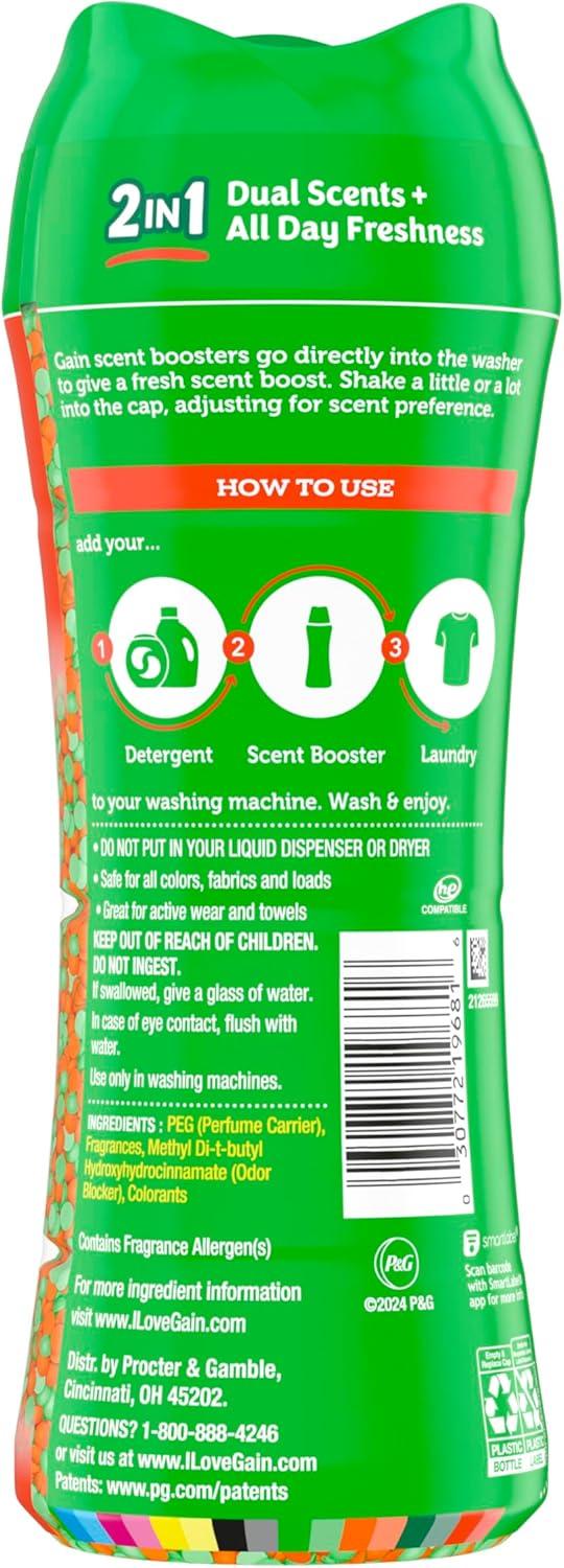 imageGain Tango 2in1 Laundry Scent Booster Beads Apple and Mango Scent 211 OZ Laundry Beads with Dual Scents Plus All Day FreshnessApple Mango Tango