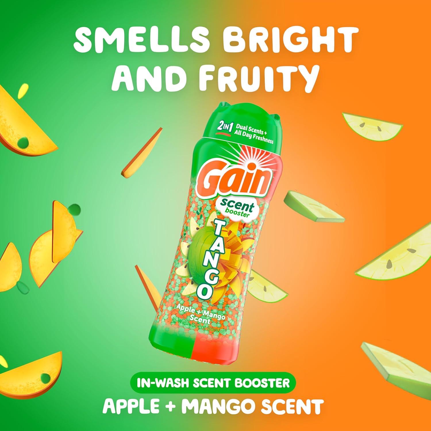imageGain Tango 2in1 Laundry Scent Booster Beads Apple and Mango Scent 211 OZ Laundry Beads with Dual Scents Plus All Day FreshnessApple Mango Tango