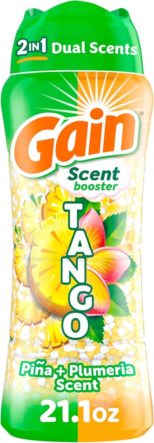 imageGain Tango 2in1 Laundry Scent Booster Beads Pia and Plumeria Scent 107 oz Laundry Beads with Dual Scents Plus All Day FreshnessPia Plumeria
