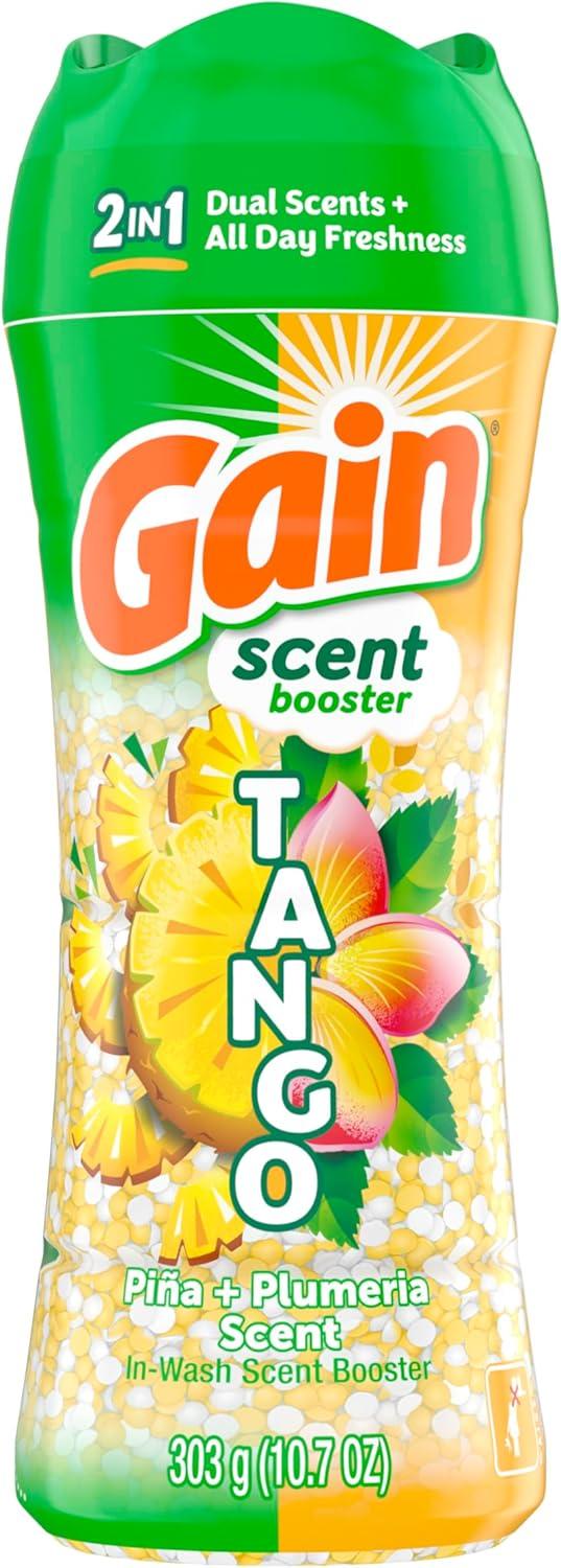 imageGain Tango 2in1 Laundry Scent Booster Beads Pia and Plumeria Scent 107 oz Laundry Beads with Dual Scents Plus All Day FreshnessPia Plumeria