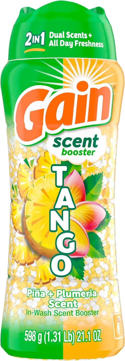 imageGain Tango 2in1 Laundry Scent Booster Beads Pia and Plumeria Scent 107 oz Laundry Beads with Dual Scents Plus All Day FreshnessPia Plumeria