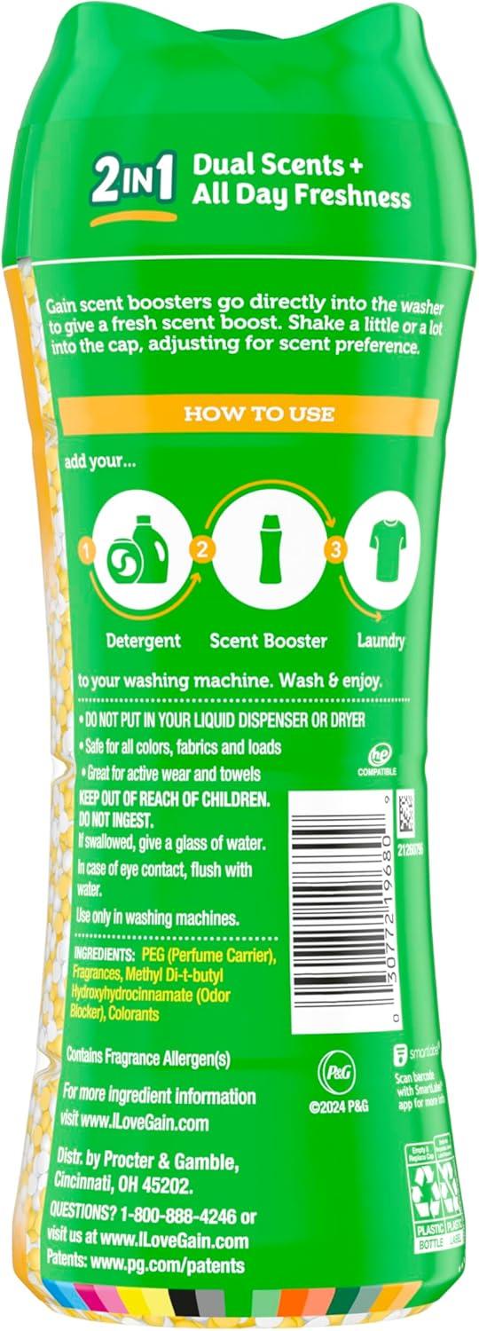 imageGain Tango 2in1 Laundry Scent Booster Beads Pia and Plumeria Scent 107 oz Laundry Beads with Dual Scents Plus All Day FreshnessPia Plumeria