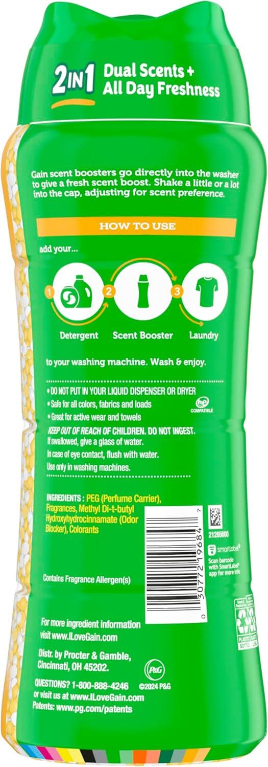 imageGain Tango 2in1 Laundry Scent Booster Beads Pia and Plumeria Scent 107 oz Laundry Beads with Dual Scents Plus All Day FreshnessPia Plumeria
