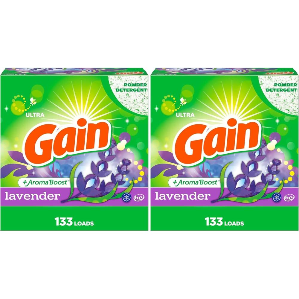 imageGain Powder Laundry Detergent Lavender Scent 133 Loads 123 OZ123 Ounce Pack of 2