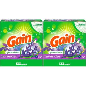 Gain Powder Laundry Detergent, Lavender Scent, 133 Loads, 123 OZ(123 Ounce (Pack of 2))