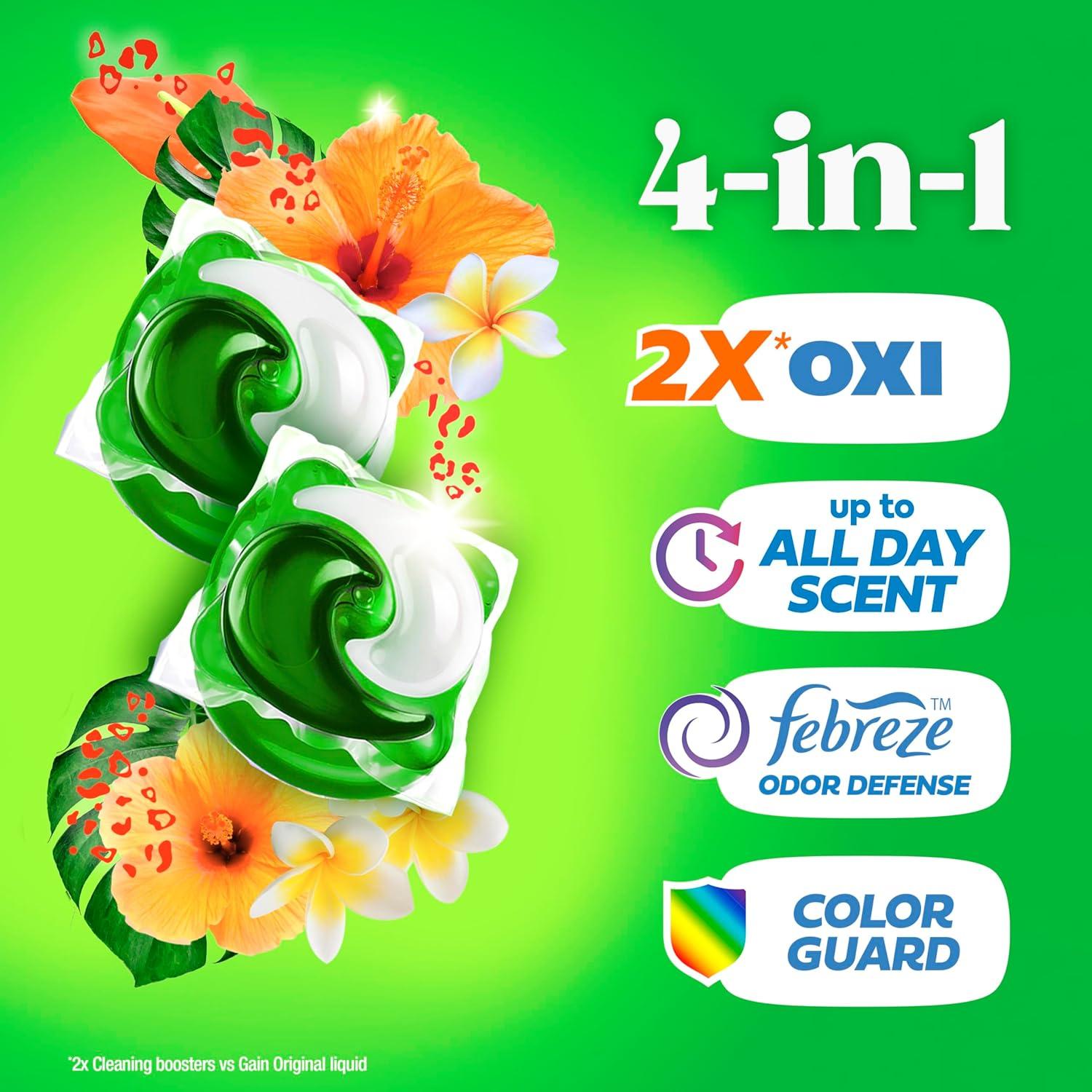 imageGain Flings Liquid Laundry Detergent Island Fresh Scent 112 Count HE CompatibleIsland Fresh