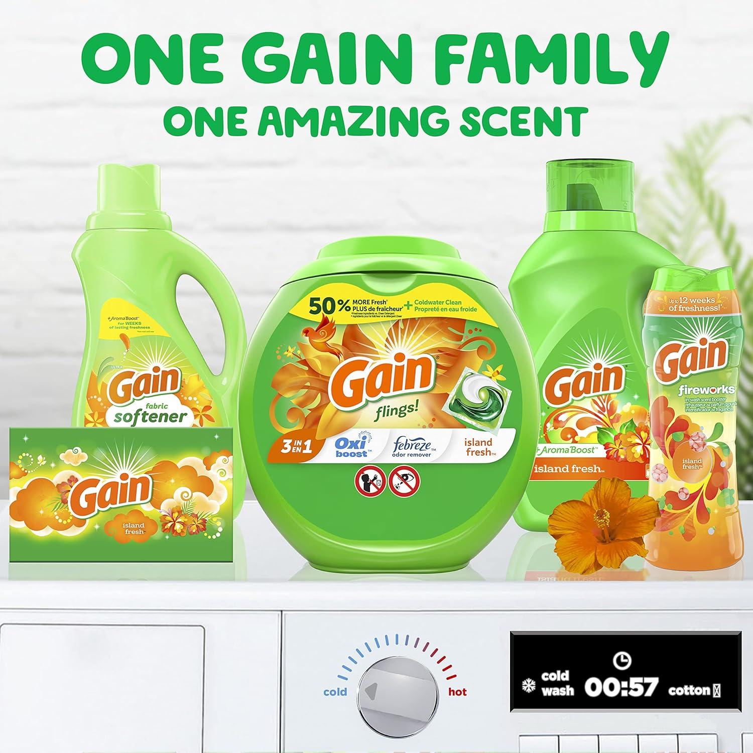 imageGain Flings Liquid Laundry Detergent Island Fresh Scent 112 Count HE CompatibleSunshineFresh