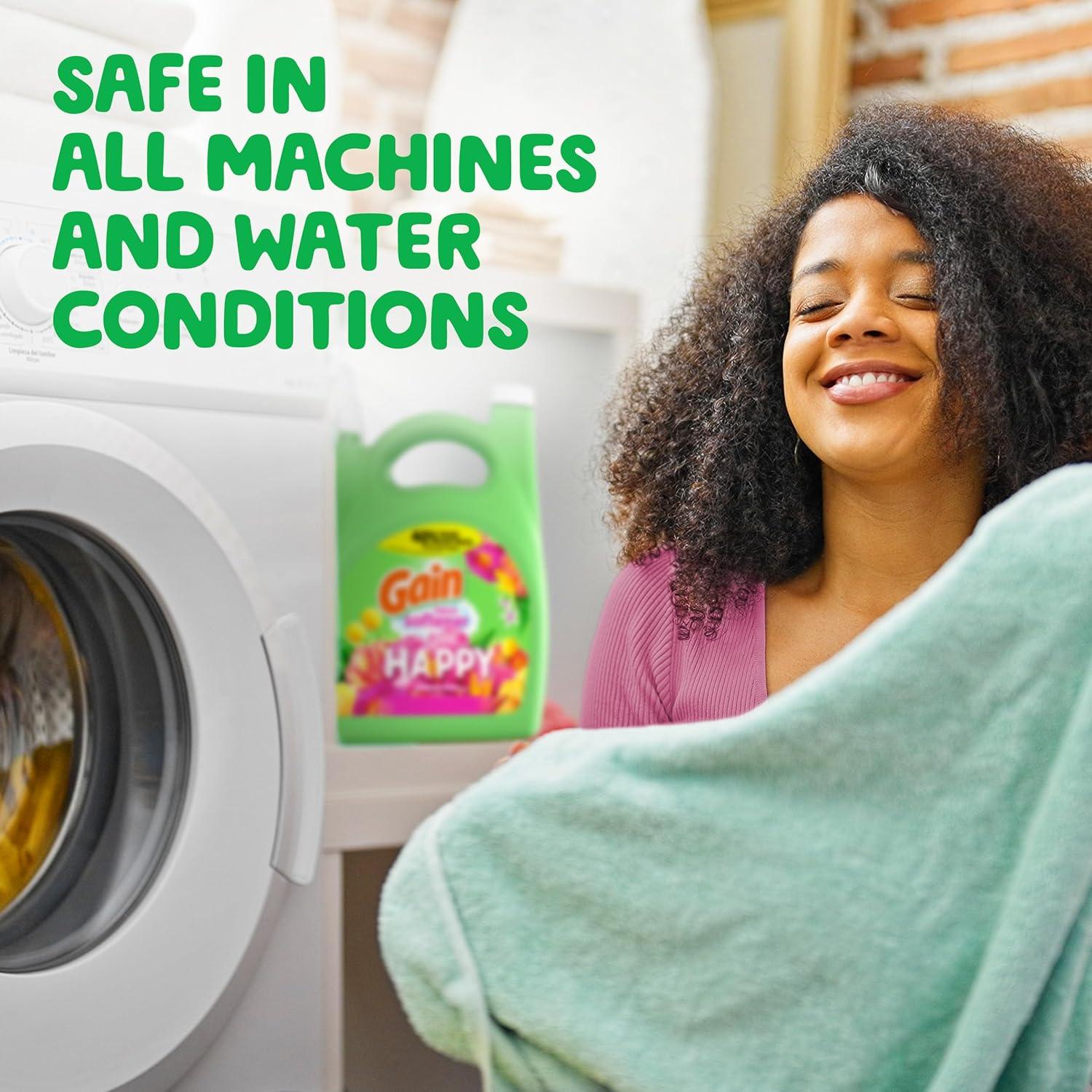 imageGain Liquid Fabric Softener Fabric Conditioner Softening Laundry Conditioner Happy 127 fl oz 188 Loads
