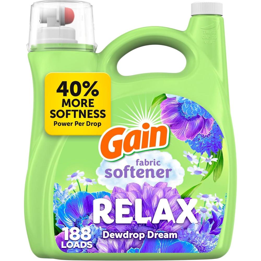 imageGain Liquid Fabric Softener Fabric Conditioner Relax 127 fl oz 188 Loads