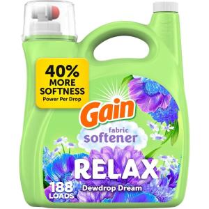 Gain Liquid Fabric Softener (Fabric Conditioner), Relax, 127 fl oz, 188 Loads