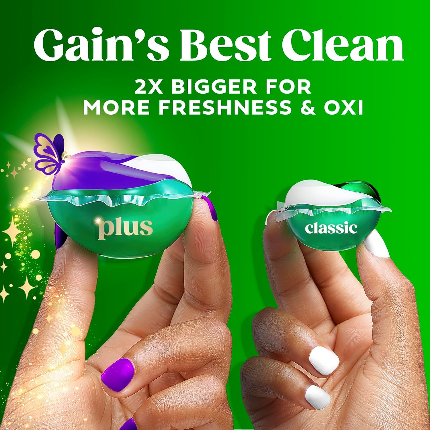 imageGain Plus Flings Liquid Laundry Detergent Pods Gains Best Clean AllInOne Pacs Moonlight Breeze Scent 45 Count