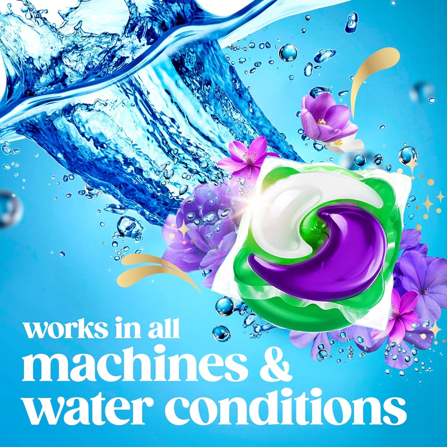 imageGain Plus Flings Liquid Laundry Detergent Pods Gains Best Clean AllInOne Pacs Moonlight Breeze Scent 45 Count