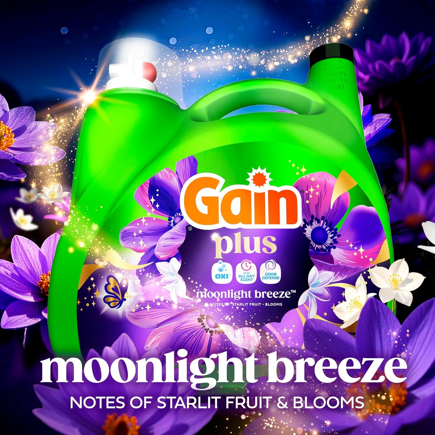 imageGain Plus Liquid Laundry Detergent Cleaner Fresher Now with Oxi Moonlight Breeze Scent 99 fl oz 75 Loads99 Fl Oz Pack of 1