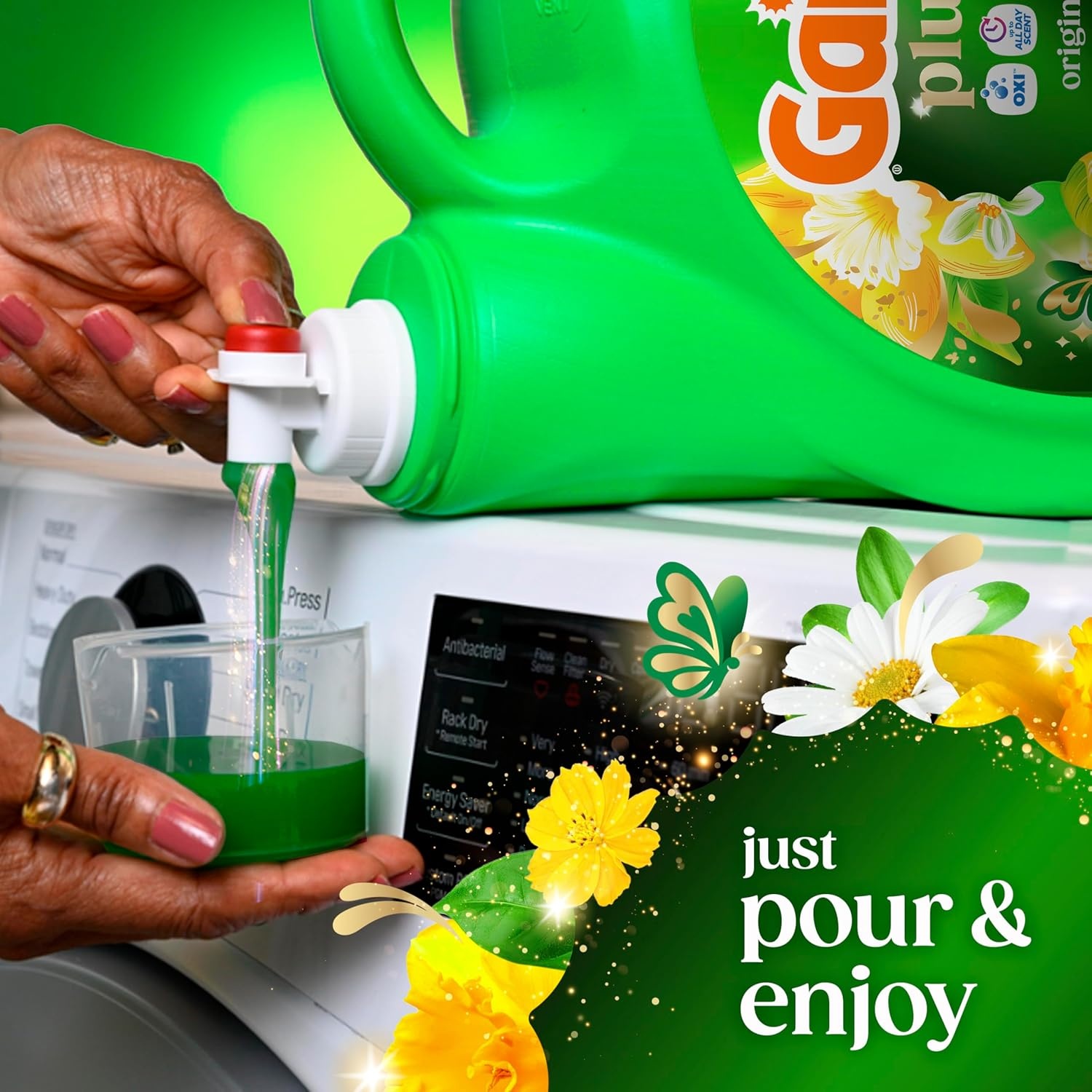 imageGain Plus Liquid Laundry Detergent Cleaner Fresher Now with Oxi Original Scent 170 fl oz 129 Loads170 Fl Oz Pack of 1
