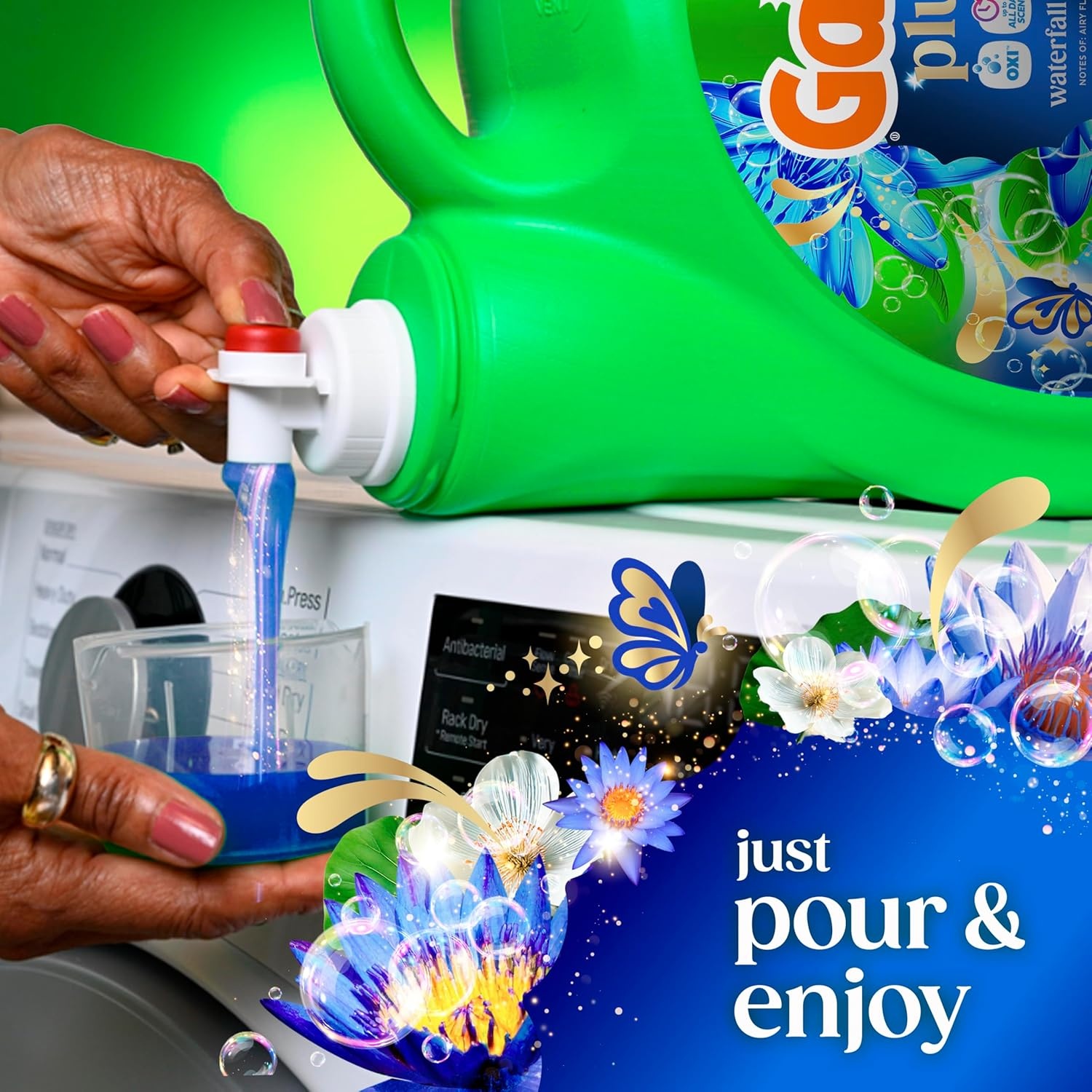 imageGain Plus Liquid Laundry Detergent Cleaner Fresher Now with Oxi Waterfall Delight Scent 170 fl oz 129 Loads99 Fl Oz Pack of 1