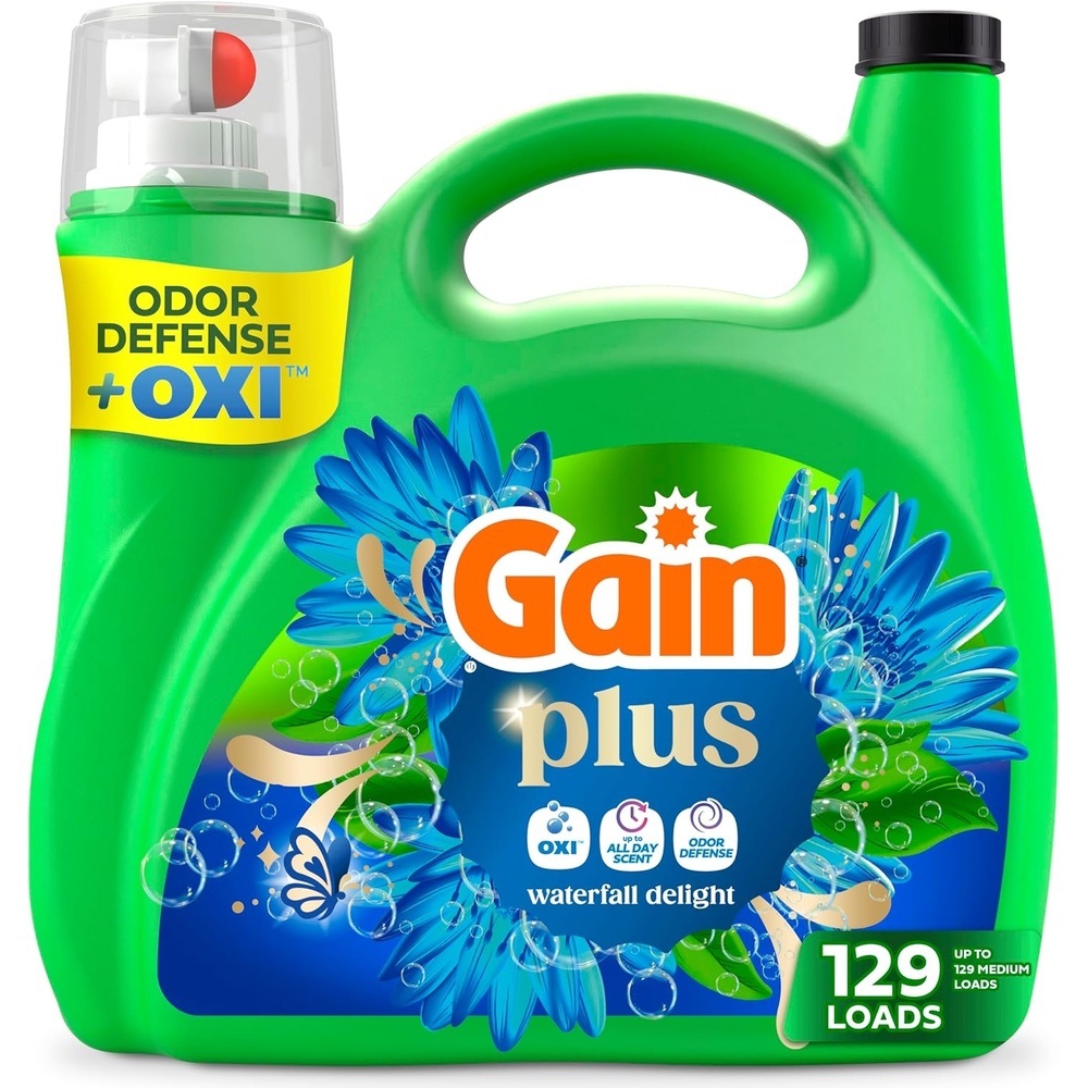 imageGain Plus Liquid Laundry Detergent Cleaner Fresher Now with Oxi Waterfall Delight Scent 170 fl oz 129 Loads170 Fl Oz Pack of 1