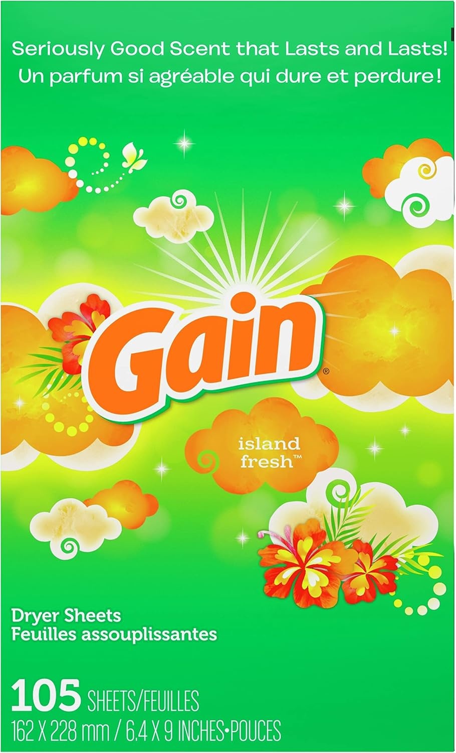 image:imageGain Fabric Softener Dryer Sheets Island Fresh Scent 105 count105 Count Pack of 1